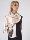 Silk scarf Lace taupe black, 55x175cm, summer scarf