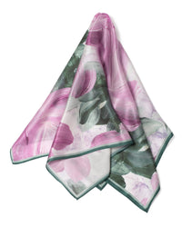 Foulard en soie carré 70x70, fleur printanière