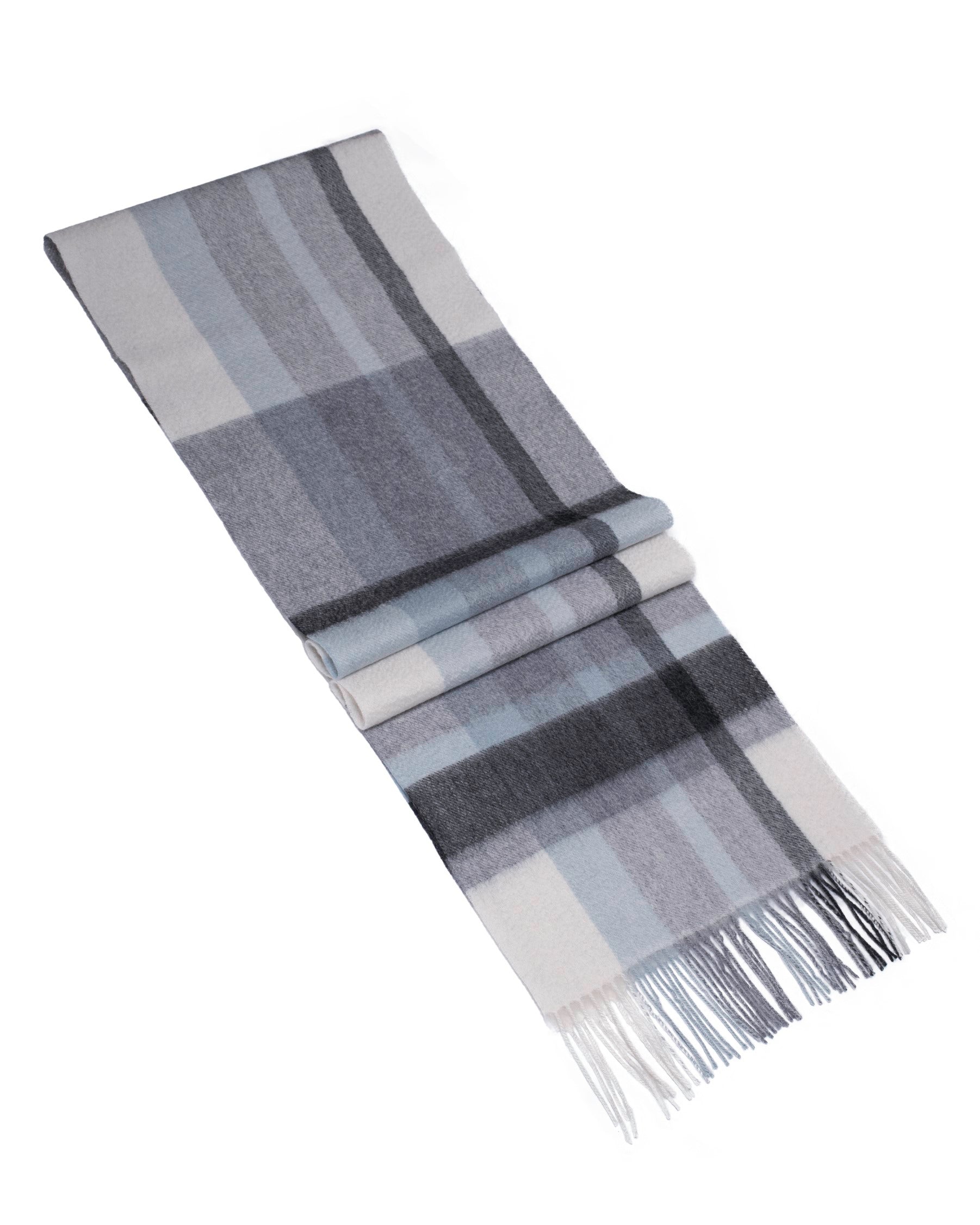 Schal 100% Kaschmir, 180 x 30, gewebt, gewebt Tartan verschiedene Grau