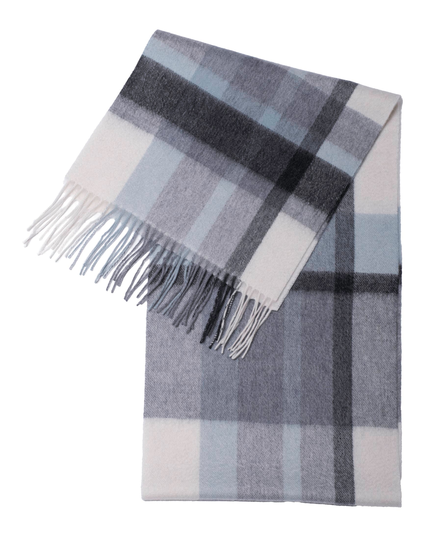 Schal 100% Kaschmir, 180 x 30, gewebt, gewebt Tartan verschiedene Grau