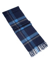 Schal 100% Kaschmir, 180 x 30, gewebt, gewebt Tartan dunkelblau grau