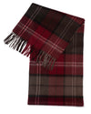 Schal 100% Kaschmir, 180 x 30, gewebt,  gewebt kariert Tartan Rot Braun