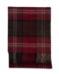 Schal 100% Kaschmir, 180 x 30, gewebt,  gewebt kariert Tartan Rot Braun