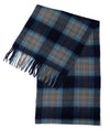 Schal 100% Kaschmir, 180 x 30, gewebt,  feinkariert Tartan blau grau