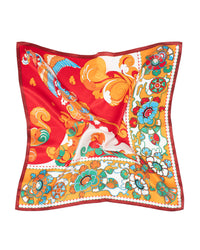 Seidentuch quadratisch, Phoenix 53x53 cm , feuerrot, Nickituch, Bandana-Schal