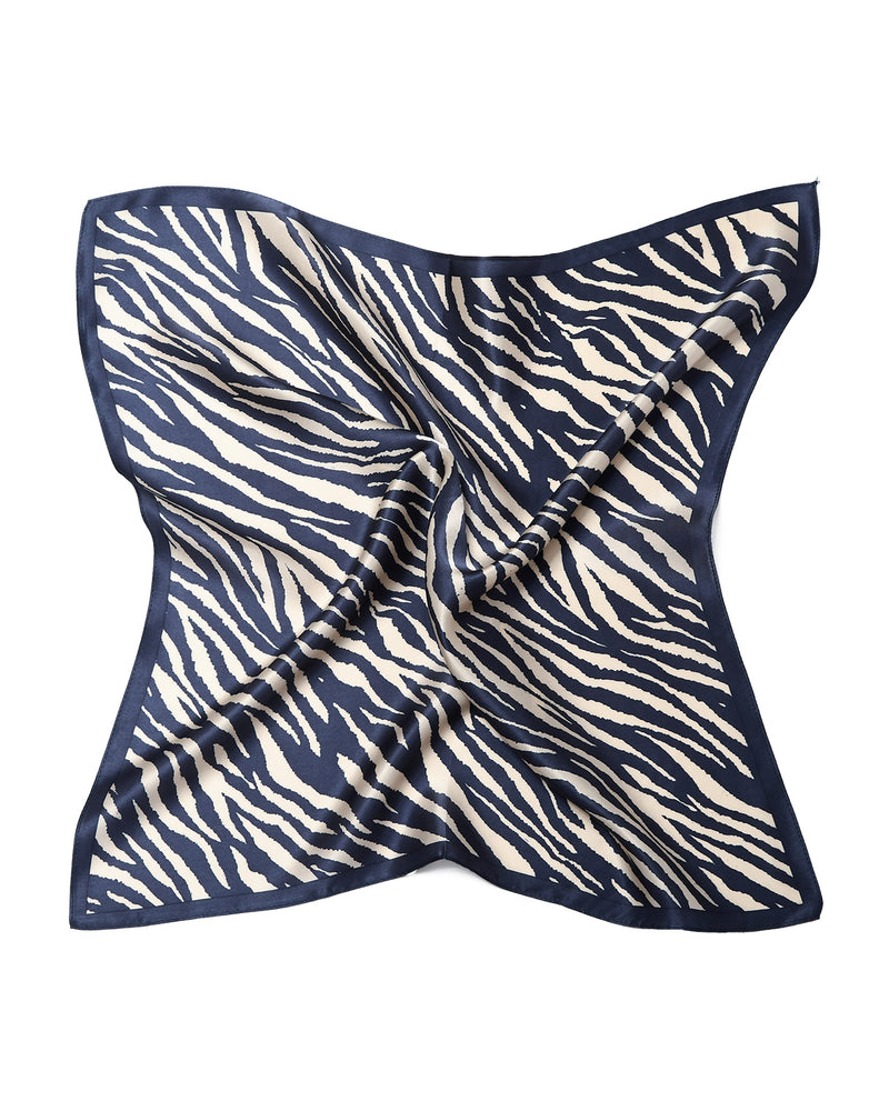 Seidentuch quadratisch Zebra 53x53 cm , Nickituch, Bandana-Schal