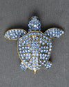MayTree Brosche "Meeresschildkröte" mit blauem Strass