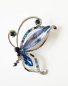 MayTree Brosche "Schmetterling" , mit Strass-Steinen blau